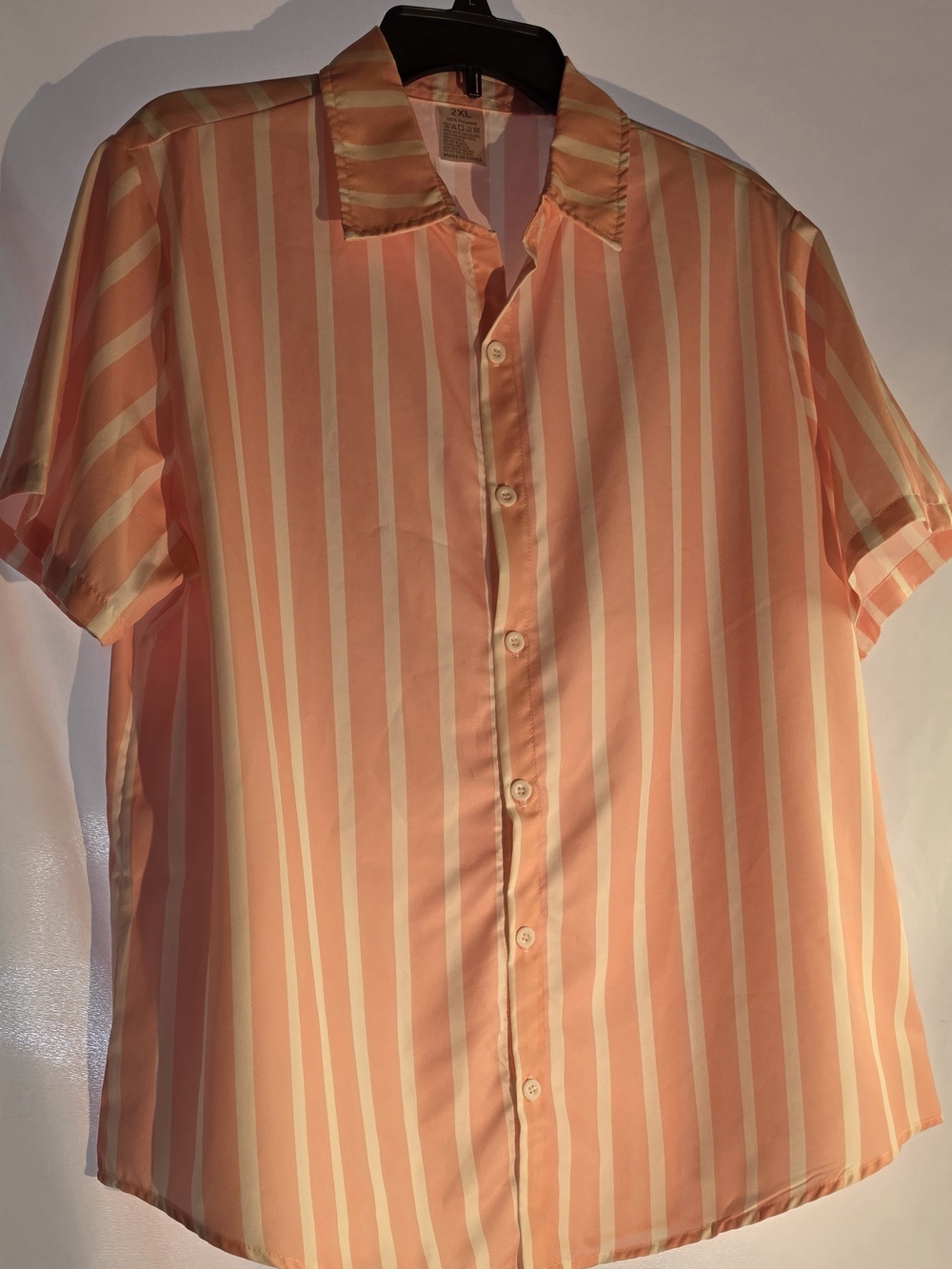 Women's Plus Size Pink & White Striped Short-Sleeve Shirt